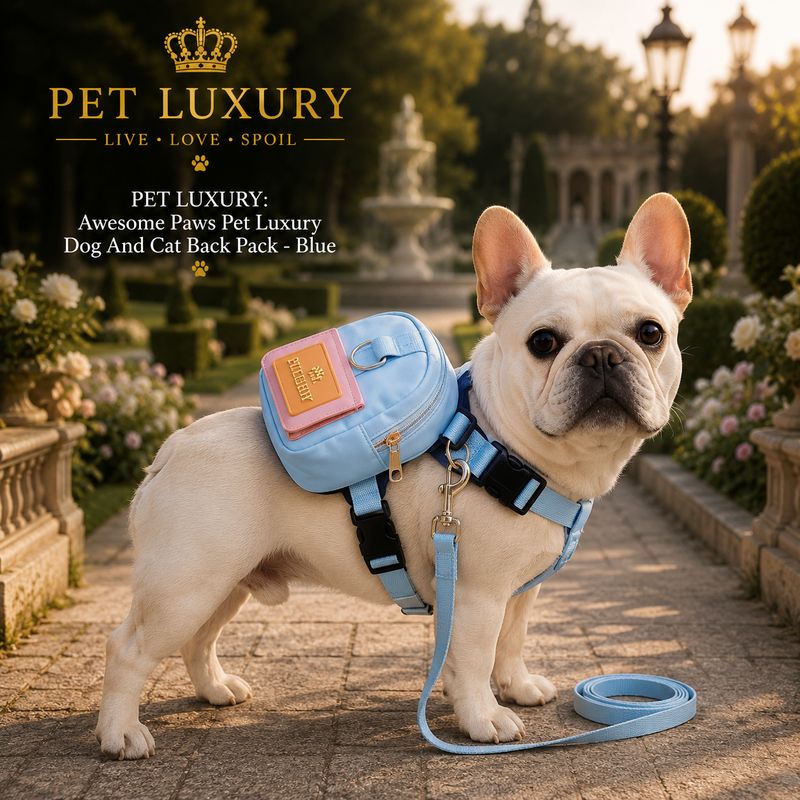 Awesome Paws Pet Luxury Dog And Cat Back Pack - Blue
