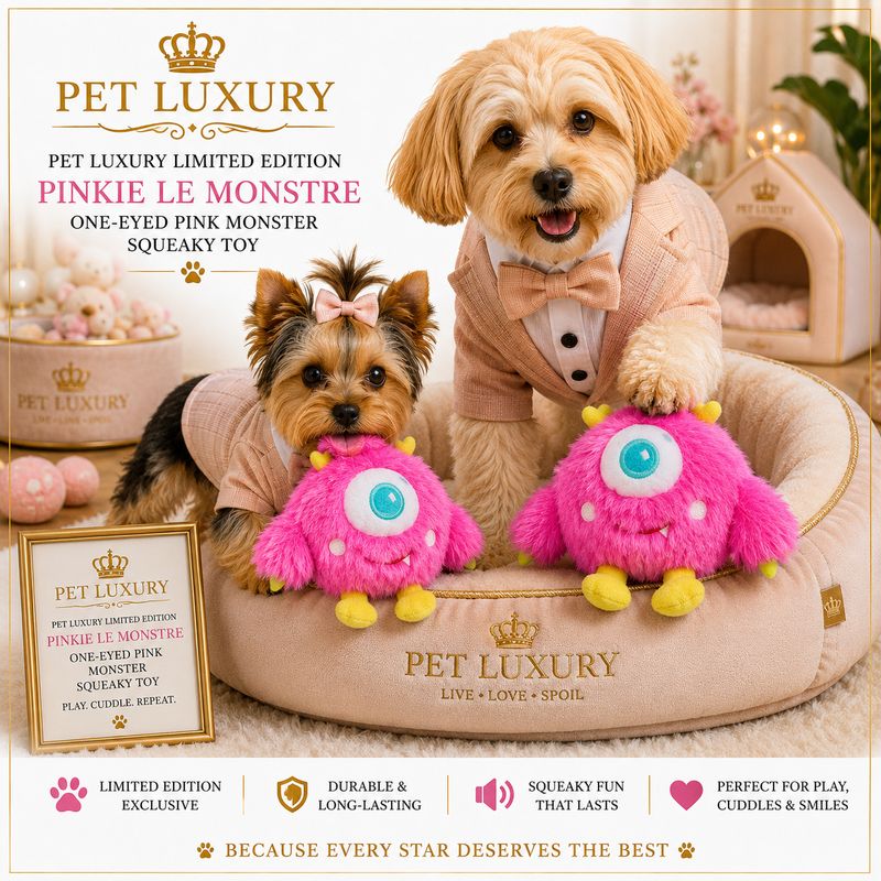 Pet Luxury Limited Edition Monster Dog Squeaky Toy- One Eye Monster