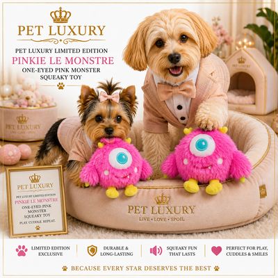Pet Luxury Limited Edition Monster Dog Squeaky Toy- One Eye Monster