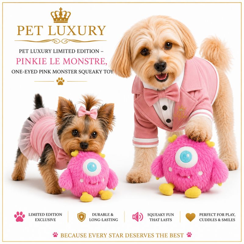 Pet Luxury Limited Edition Monster Dog Squeaky Toy- One Eye Monster Pet Luxury Limited Edition Monster Dog Squeaky Toy- One Eye Monster