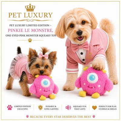 Pet Luxury Limited Edition Monster Dog Squeaky Toy- One Eye Monster