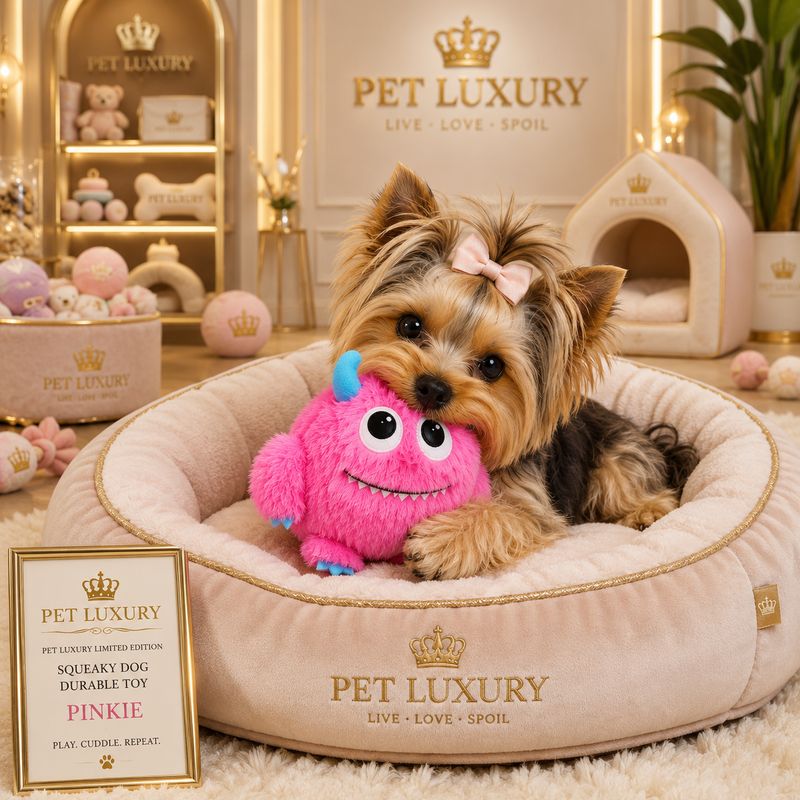 Pet Luxury Limited Edition Squeaky Dog Durable Toy - Pinkie