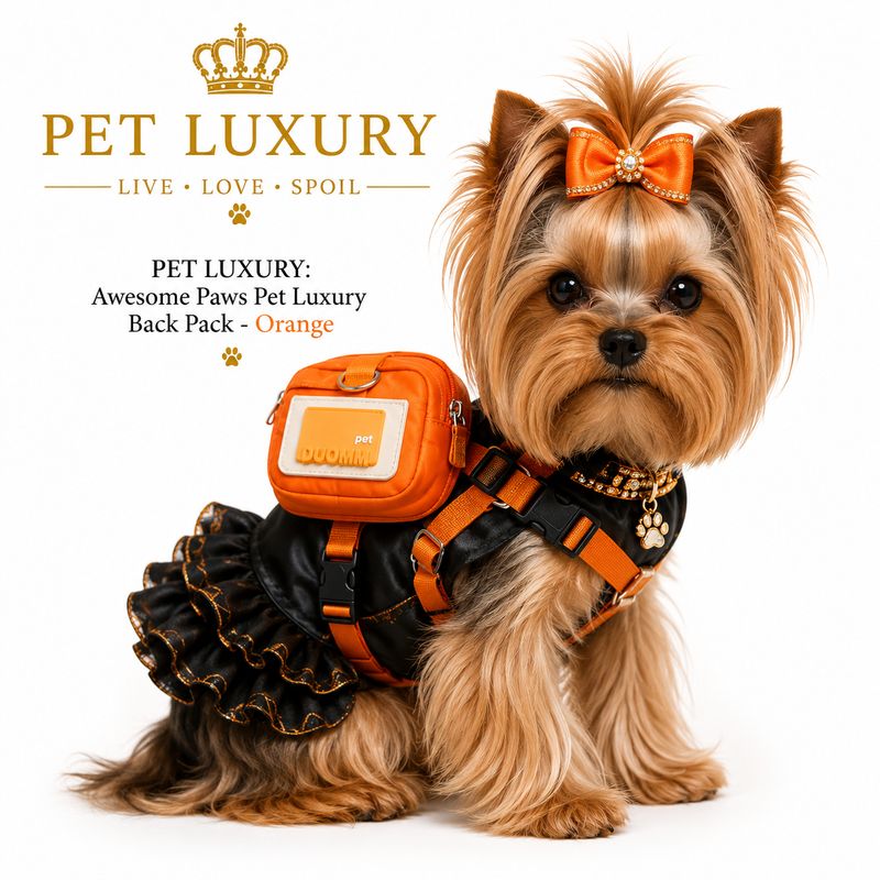 Awesome Paws Pet Luxury Back Pack - Orange Awesome Paws Pet Luxury Back Pack - Orange