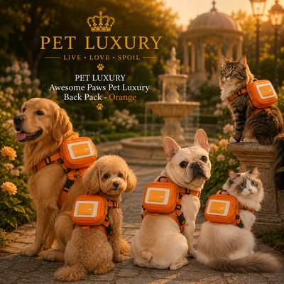 Awesome Paws Pet Luxury Back Pack - Orange