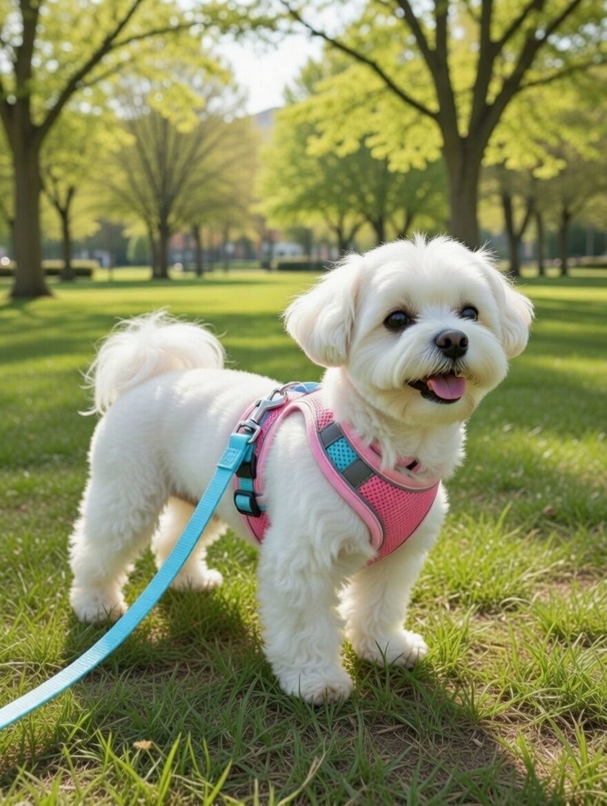 Pet Luxury PowerFit Harness and Leash-Blue and Pink