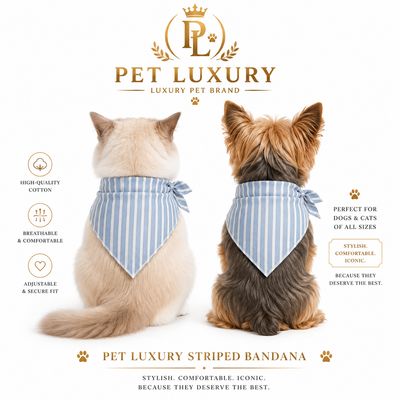 Pet Luxury Striped Bandana