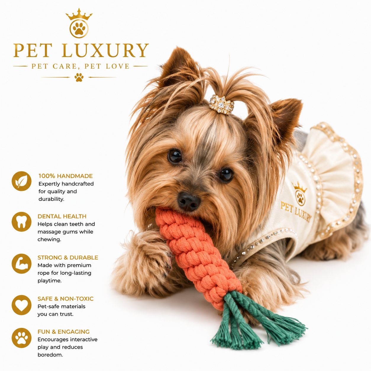 Pet Luxury Royale Carrot Handmade Rope Toy Pet Luxury Royale Carrot Handmade Rope Toy