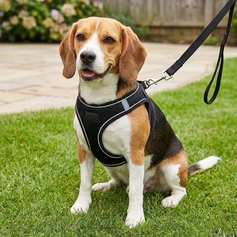 Pet Luxury PowerFit Harness and Leash-Black Pet Luxury PowerFit Harness and Leash-Black