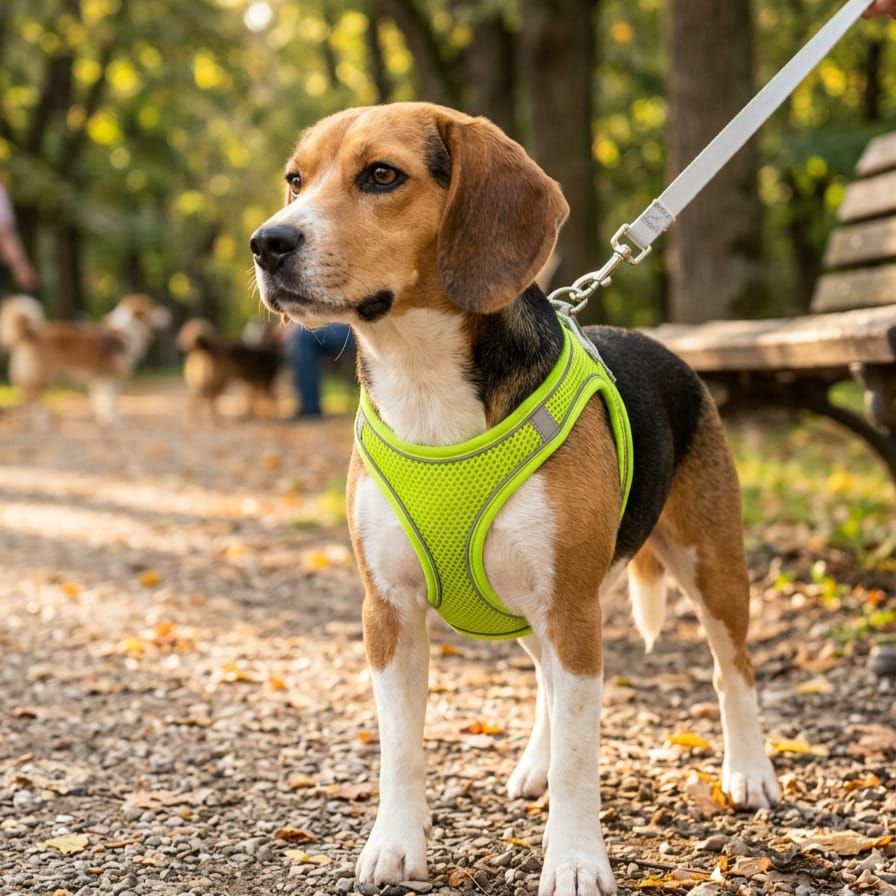 Pet Luxury PowerFit Harness and Leash-Green