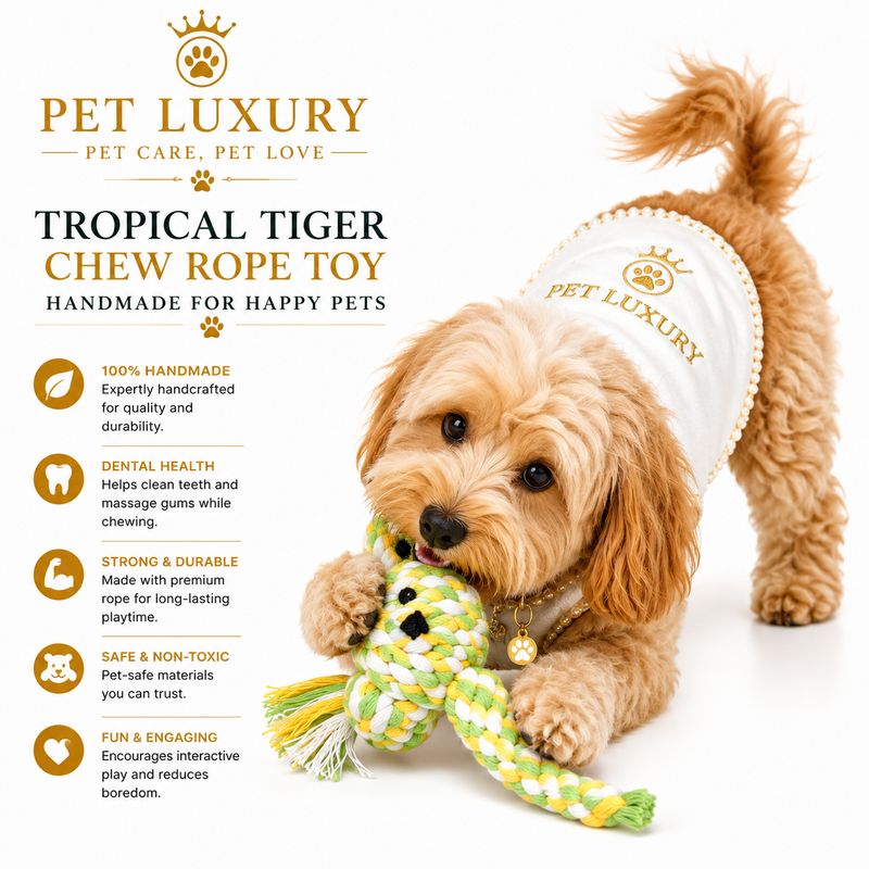 Pet Luxury Tropical Tiger Chew Handmade Rope Toy
