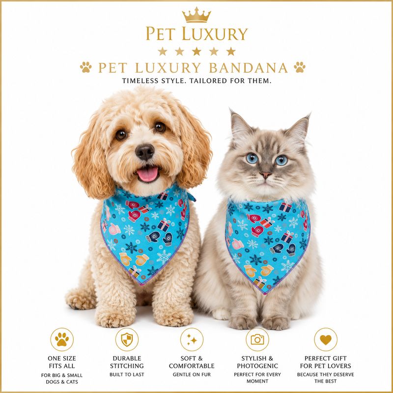 Pet Luxury Festive Paws Bandana