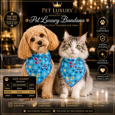 Pet Luxury Festive Paws Bandana