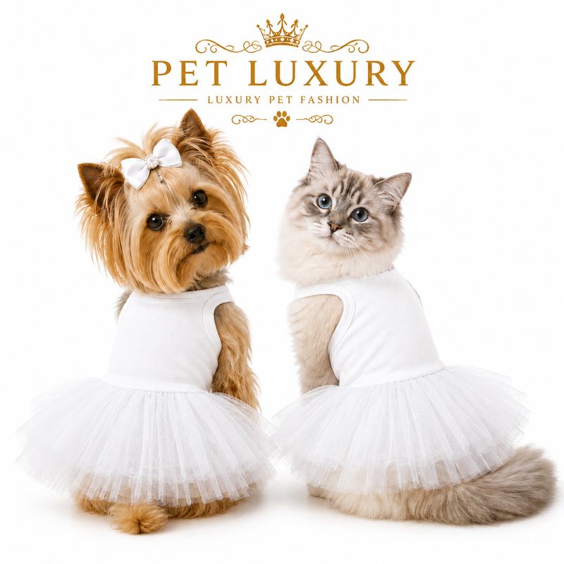 The Royal Ballerina Pet Luxury Dress - Stylish White The Royal Ballerina Pet Luxury Dress - Stylish White