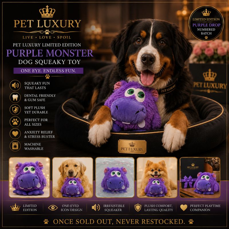 ​Pet Luxury Limited Edition Purple Monster Dog Squeaky Toy
