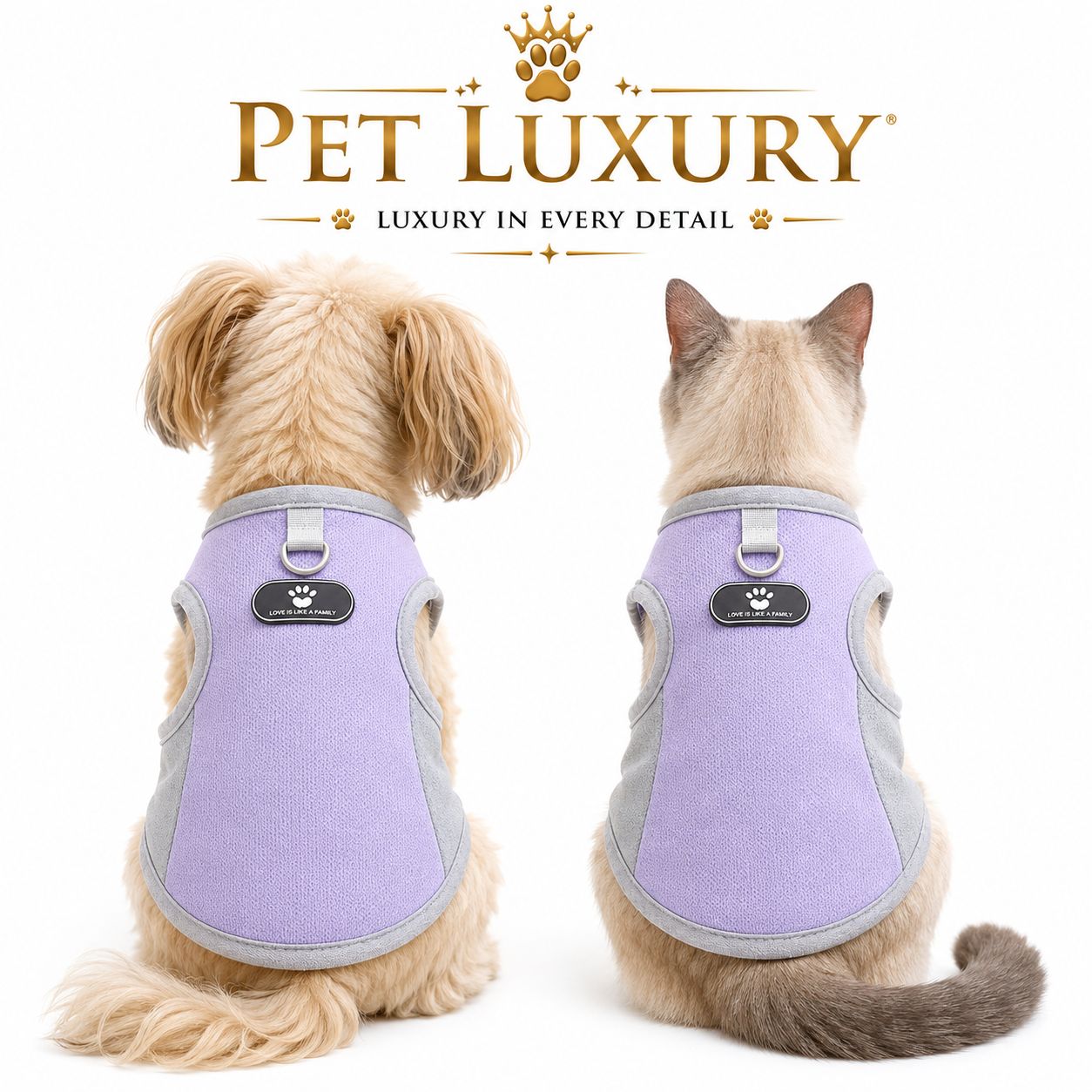 Pastel Luxury Range Pet Clothing - Purple and Grey