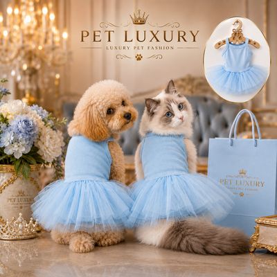 The Royal Ballerina Pet Luxury Dress - Sapphire Blue