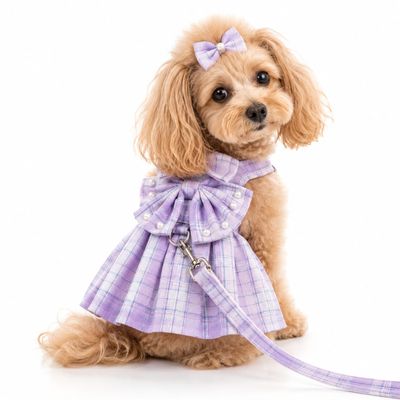 Pet Luxury Scottish Glam Dog and Cat Dress - Purple