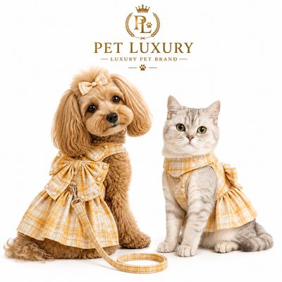 Pet Luxury Scottish Glam Dog and Cat Dress - Yellow Pet Luxury Scottish Glam Dog and Cat Dress - Yellow