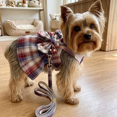 Pet Luxury Scottish Glam Dog and Cat Dress-Bungundy
