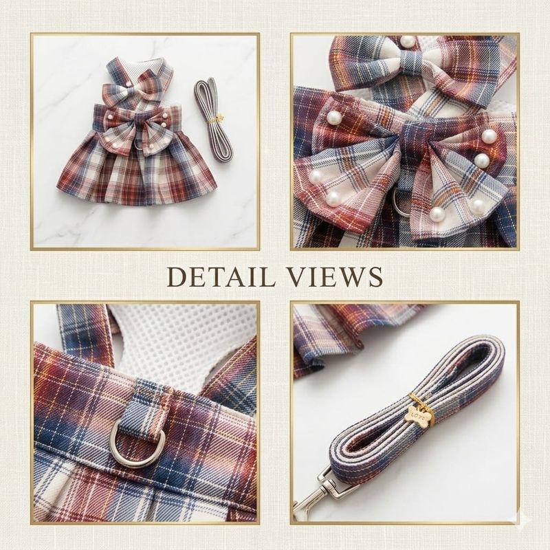 Pet Luxury Scottish Glam Dog and Cat Dress - Bungundy