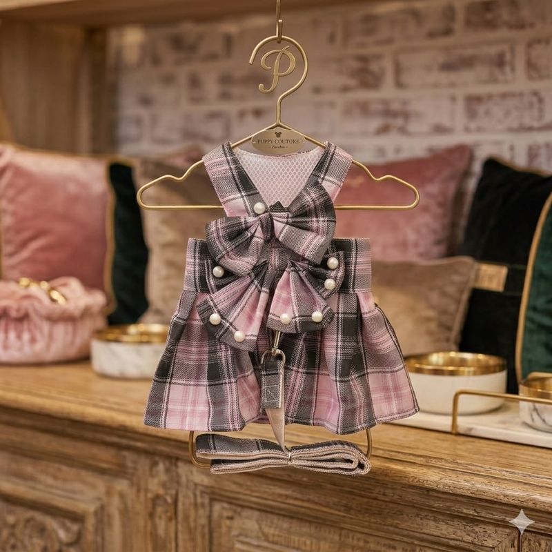 Pet Luxury Scottish Glam Dog and Cat Dress - Pink