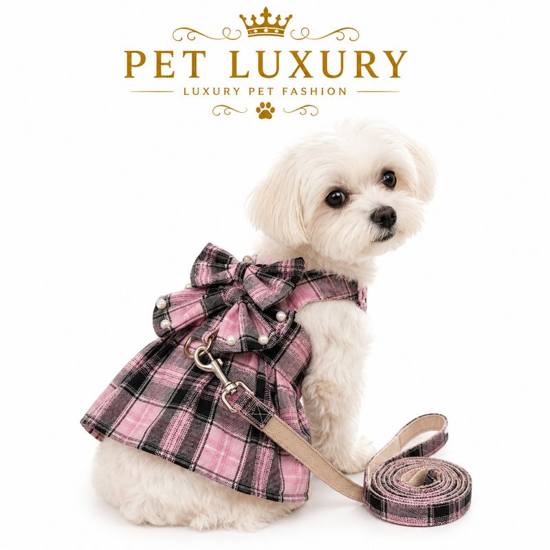 Pet Luxury Scottish Glam Dog and Cat Dress - Pink