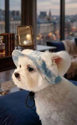 Pet Luxury Blue Dog Or Cat Bucket Hat Cap