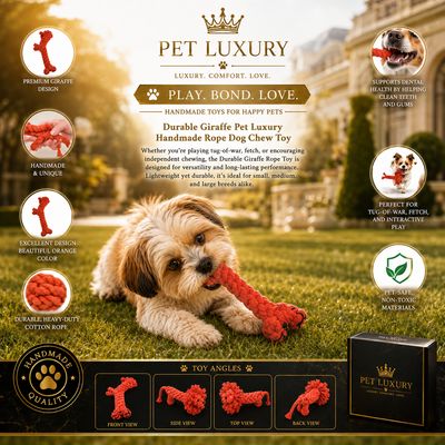 Durable Giraffe Pet Luxury Handmade Rope Dog Chew Toy