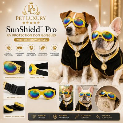 Pet Luxury SunShield™ Pro – UV Protection Dog Goggles Glasses with Rainbow Lenses