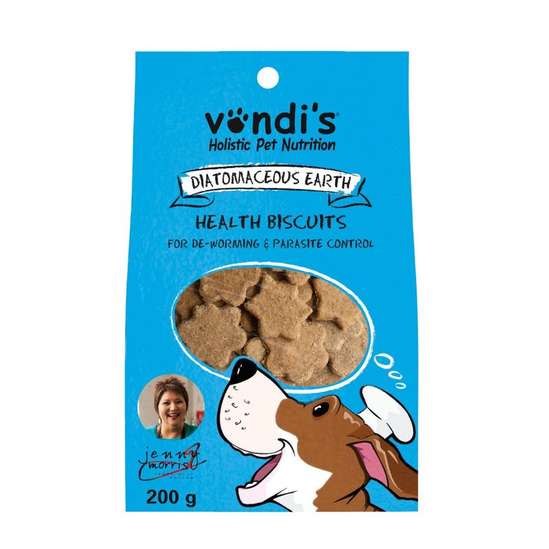 Vondi’s Diatomaceous Earth Biscuits – For Natural Deworming & Digestion (200g) From Pet Luxury