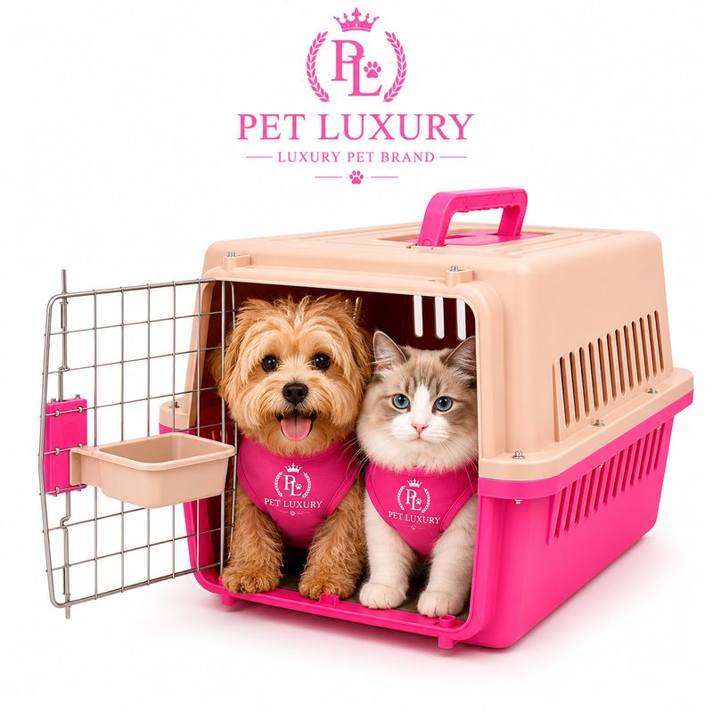 Dog Cat Carrier Airline Approved - Pet Luxury Heavy Duty IATA Travel Crate with Steel Door, Screws, Food Bowl & Ventilation - Pet Kennel for Travel, Pink Dog Cat Carrier Airline Approved - Pet Luxury Heavy Duty IATA Travel Crate with Steel Door, Screws, Food Bowl & Ventilation - Pet Kennel for Travel, Pink