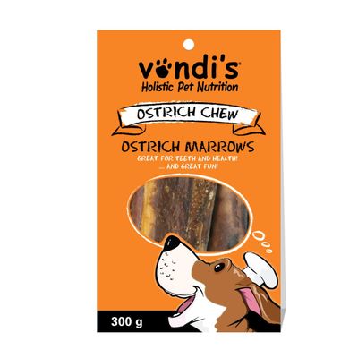 Vondis Ostrich Shafts/ Marrow x2 – A hard long-lasting chew (300g) from Pet Luxury