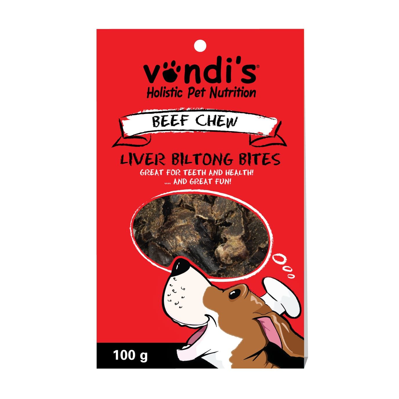 Beef Liver Biltong bite size 100g from Pet Luxury