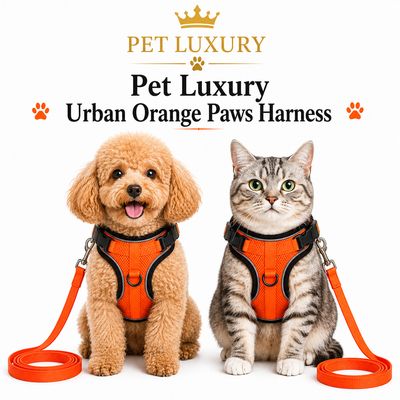 Pet Luxury Urban Orange Paws Harness