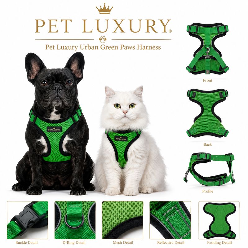 Pet Luxury Urban Green Paws Harness