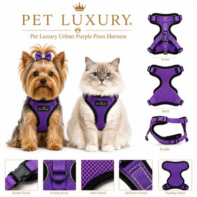 Pet Luxury Urban Purple Paws Harness Pet Luxury Urban Purple Paws Harness