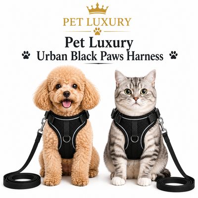 Pet Luxury Urban Black Paws Harness