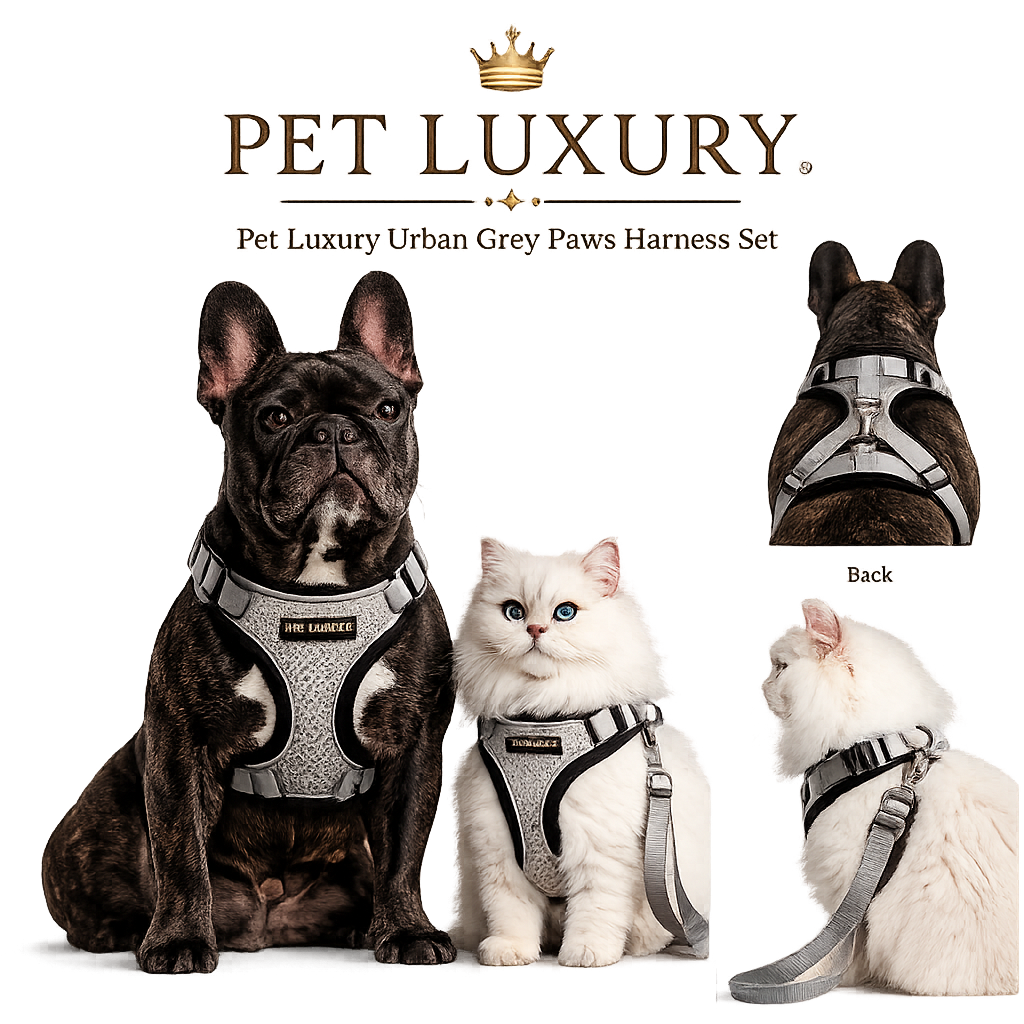 Pet Luxury Urban Grey Paws Harness Pet Luxury Urban Grey Paws Harness