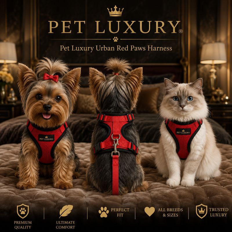 Pet Luxury Urban Red Paws Harness