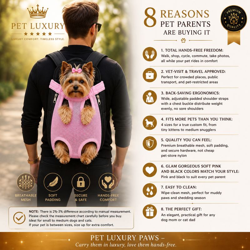Pet Luxury Paws – Hands Free Pet Carrier Backpack