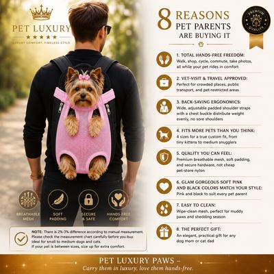 Pet Luxury Paws – Hands Free Pet Carrier Backpack