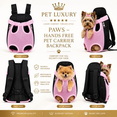 Pet Luxury Paws – Hands Free Pet Carrier Backpack