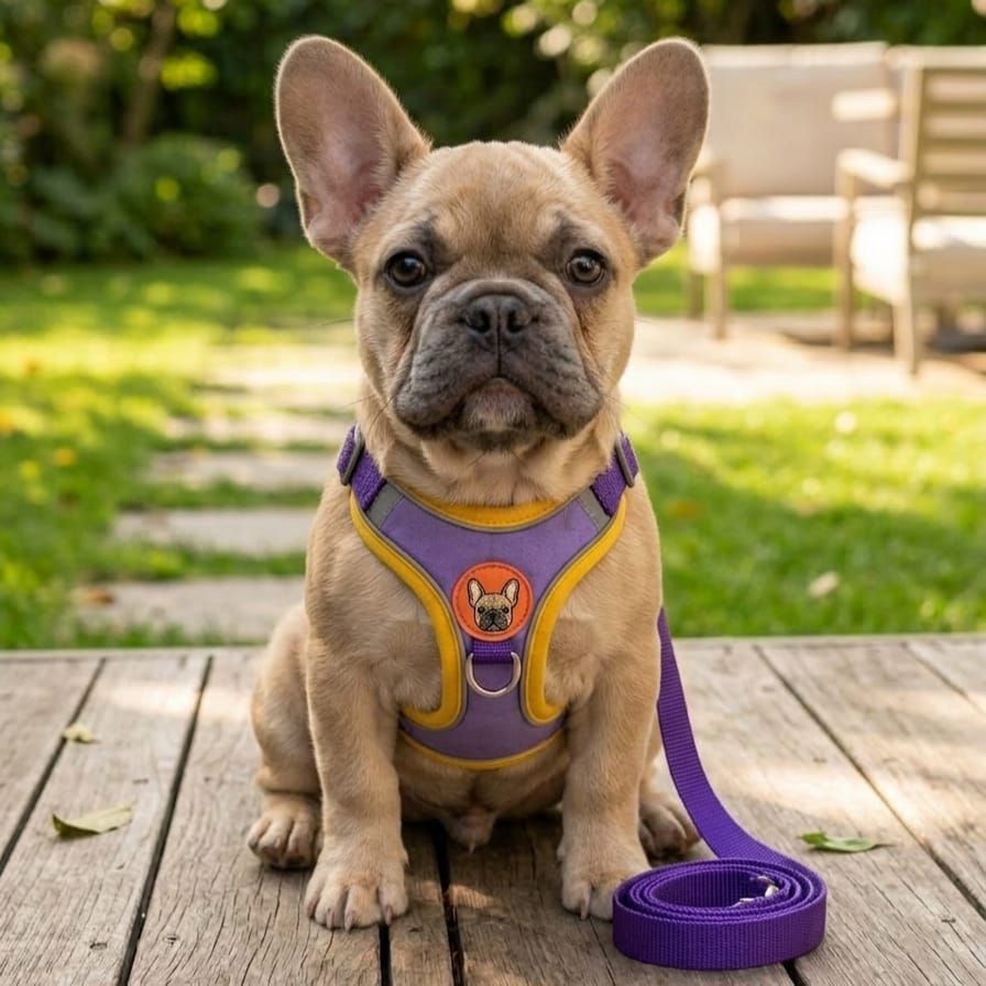 Pet Luxury Pawsome Purple and Yellow Harness Set
