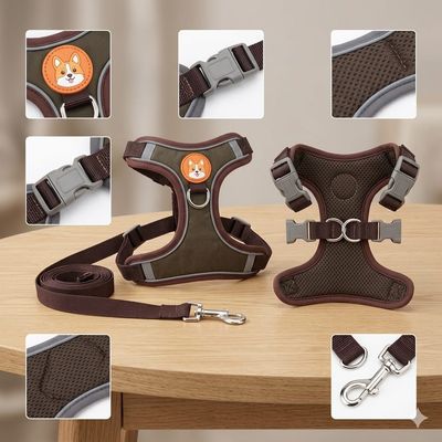 Pet Luxury Pawsome Brown Harness Set