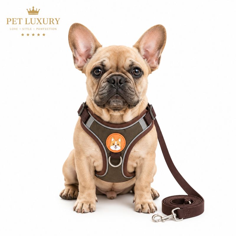 Pet Luxury Pawsome Brown Harness Set Pet Luxury Pawsome Brown Harness Set