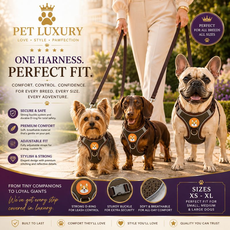 Pet Luxury Pawsome Brown Harness Set