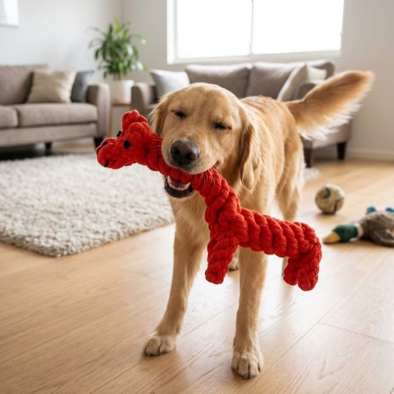 Giraffe Safari Sun Rope Dog Toy- Orange