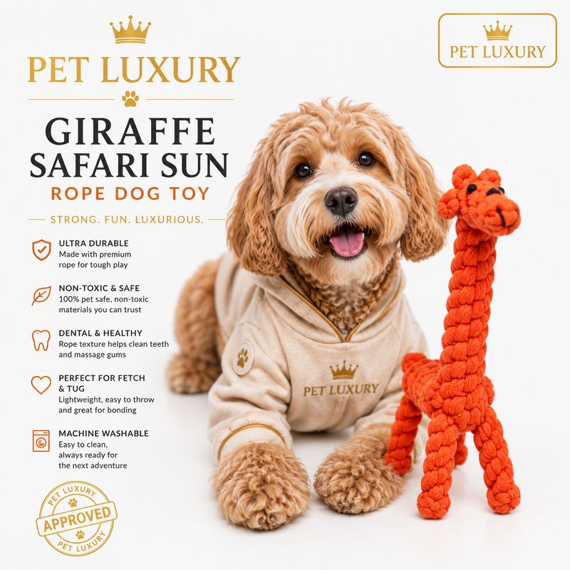 Giraffe Safari Sun Rope Dog Toy - Orange
