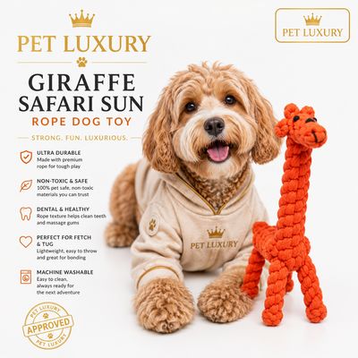 Giraffe Safari Sun Rope Dog Toy - Orange