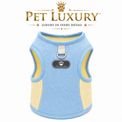 Pet Luxury Pet Clothing Blue And Yellow With Leash Grip – Breathable Harness Vest for Cats & Small Dogs Pet Luxury Pet Clothing Blue And Yellow With Leash Grip – Breathable Harness Vest for Cats & Small Dogs